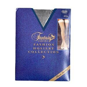 Fantasy Lingerie Vintage Black Thigh Highs One Sz OS Sheer Nylon Stockings